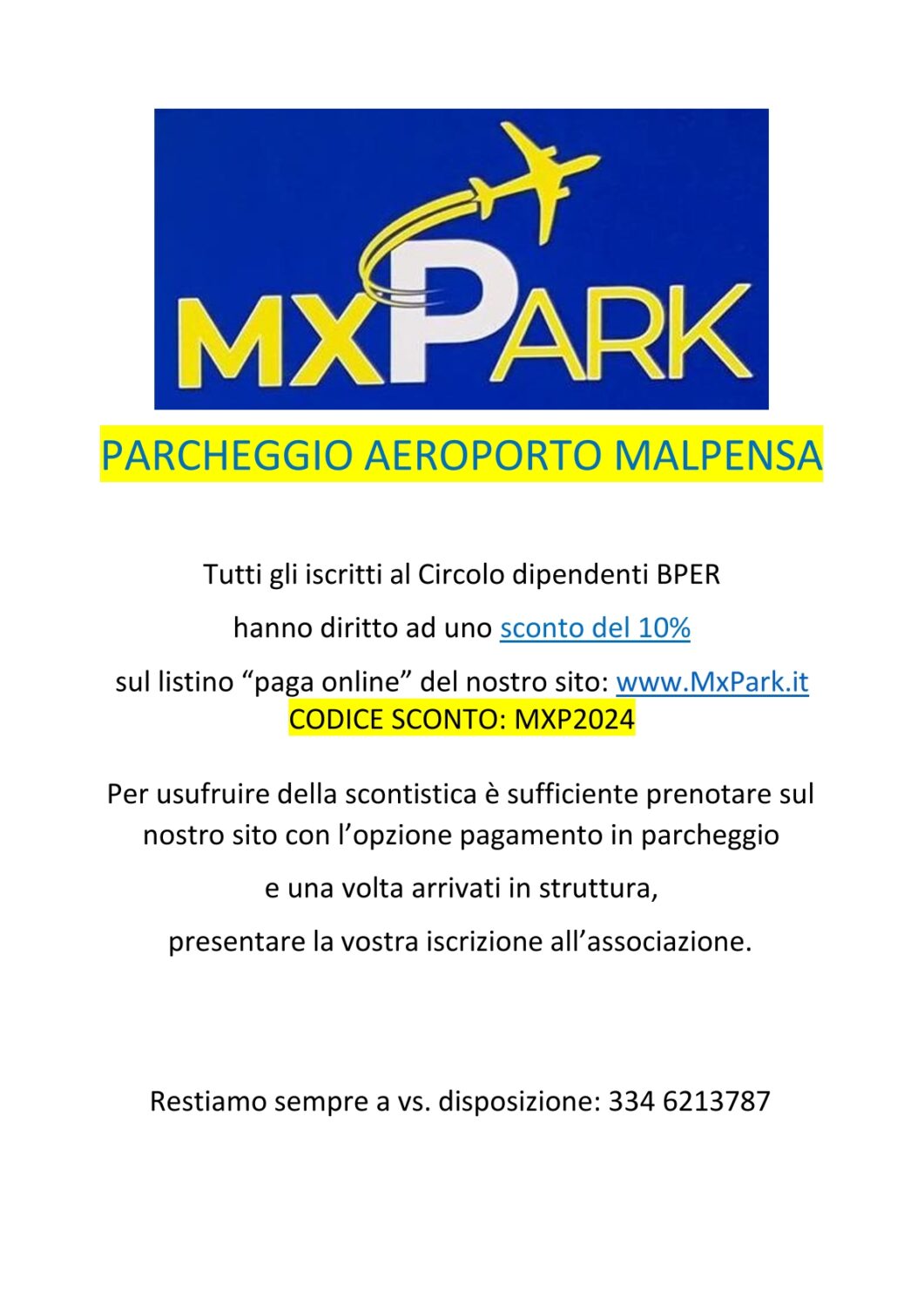 PARCHEGGIO MXPARK – MALPENSA