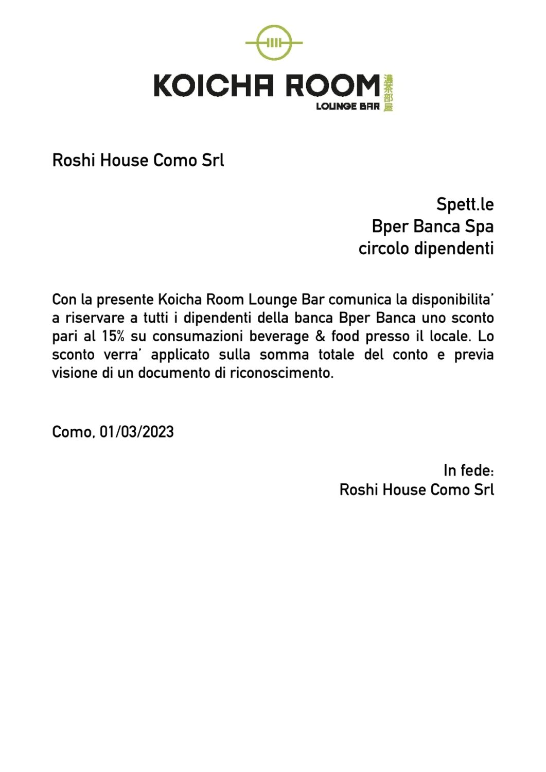 RISTORANTE ROSHI HOUSE COMO