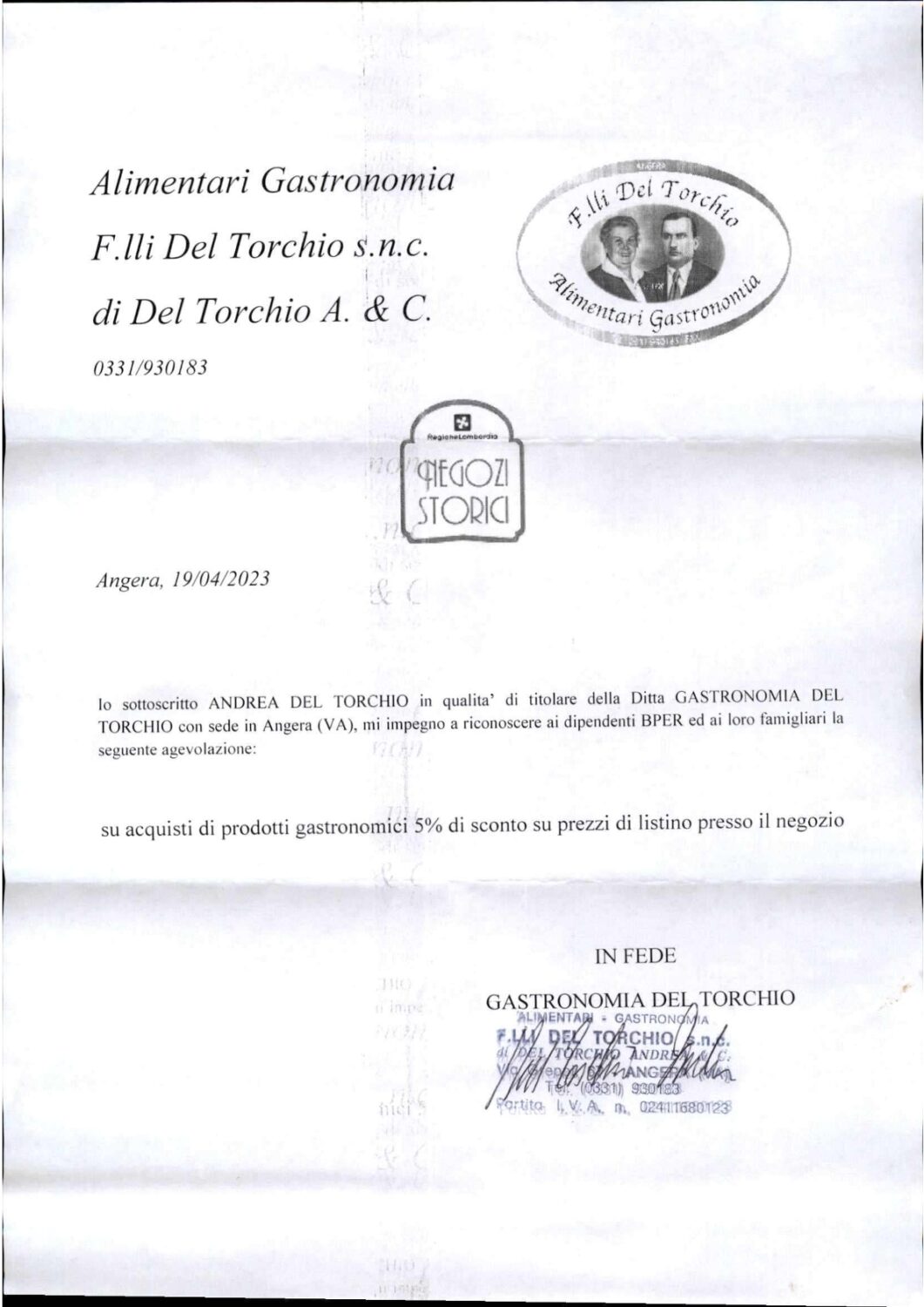 ALIMENTARI GASTRONOMIA F.LLI DEL TORCHIO – ANGERA
