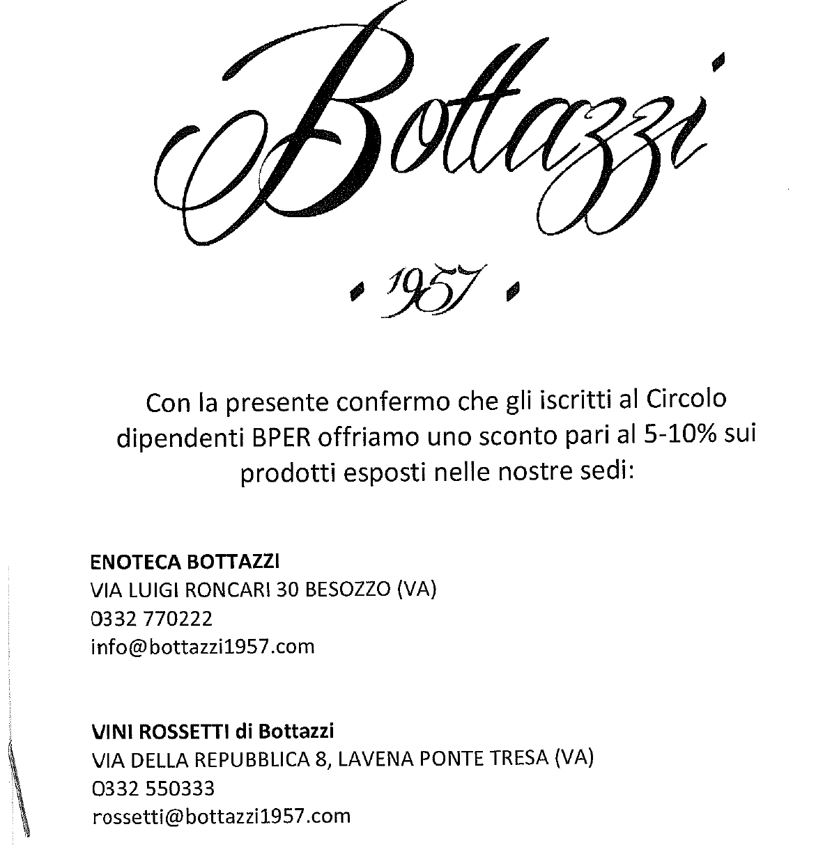 VINI ROSSETTI DI BOTTAZZI – LAVENA PONTE TRESA