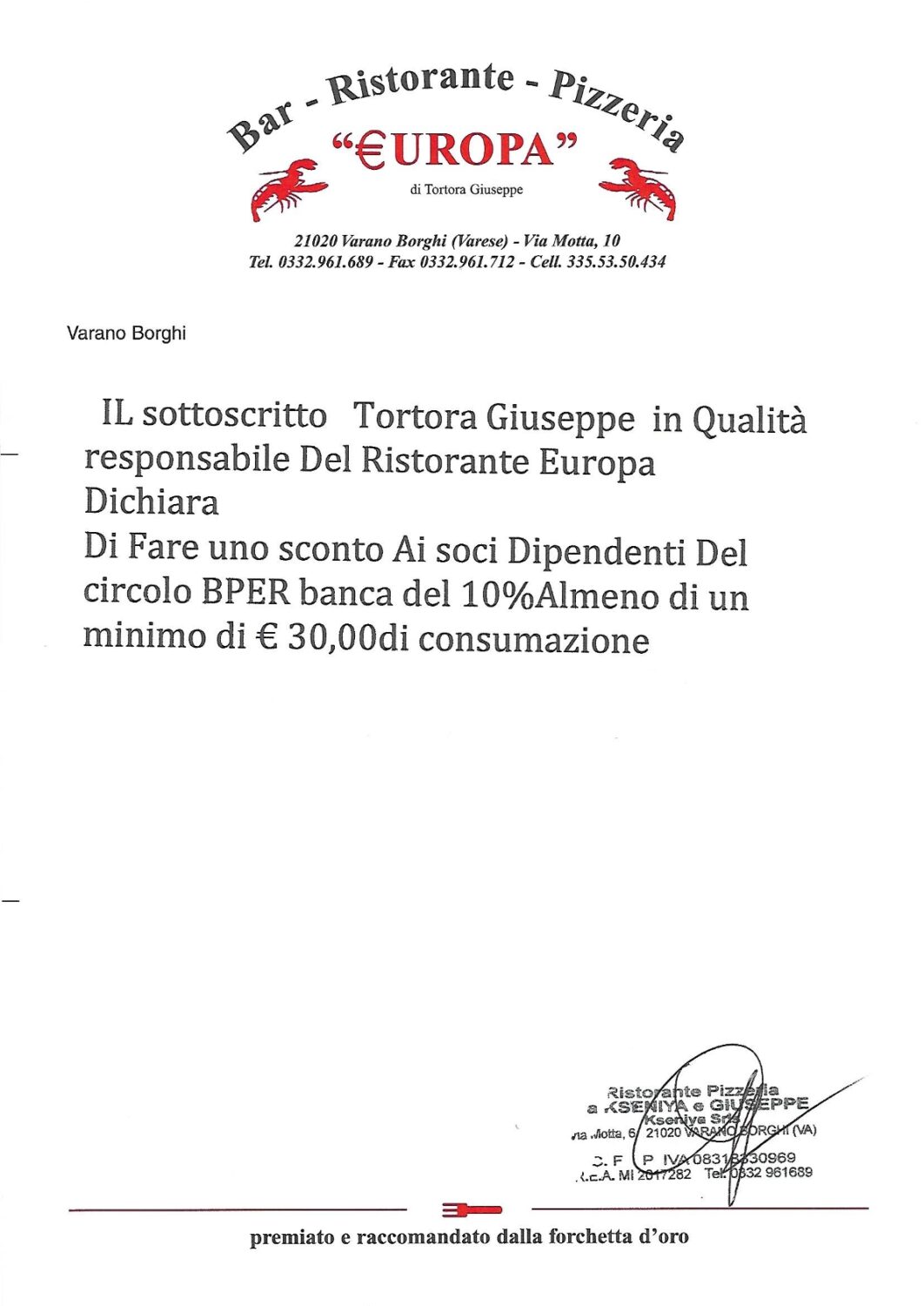 RISTORANTE PIZZERIA EUROPA