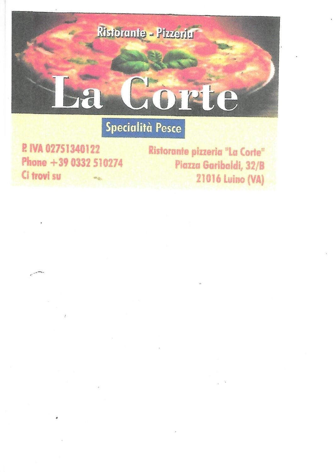 RISTORANTE PIZZERIA LA CORTE