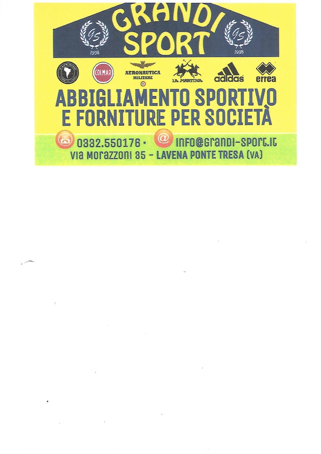 GRANDI SPORT – ABBIGLIAMENTO SPORTIVO