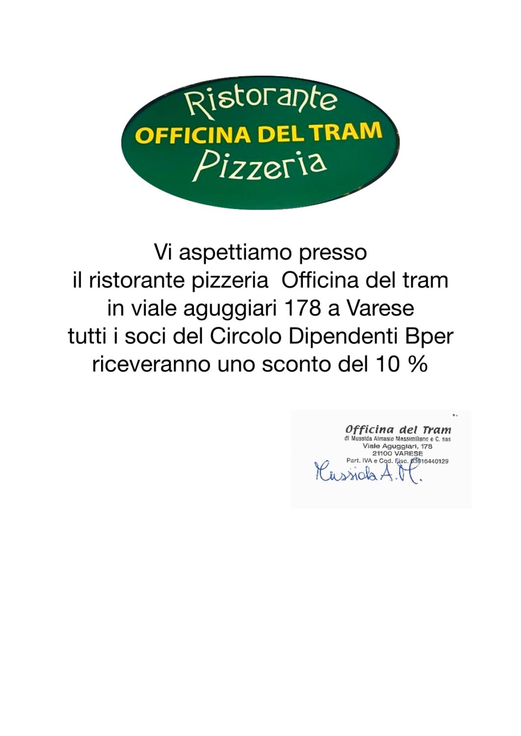 RISTORANTE PIZZERIA OFFICINA DEL TRAM