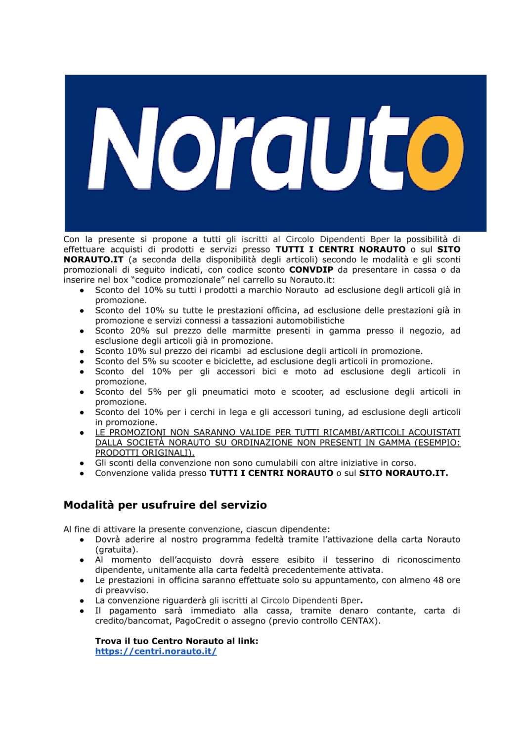 NORAUTO ITALIA SPA