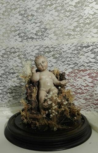 2006 bambinello   terracotta h. 20    base d. cm 20 vetro cm  h. 30