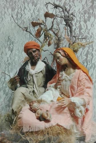 2008 natività stile arabo H. 30  base D. 25 vetro H. 40